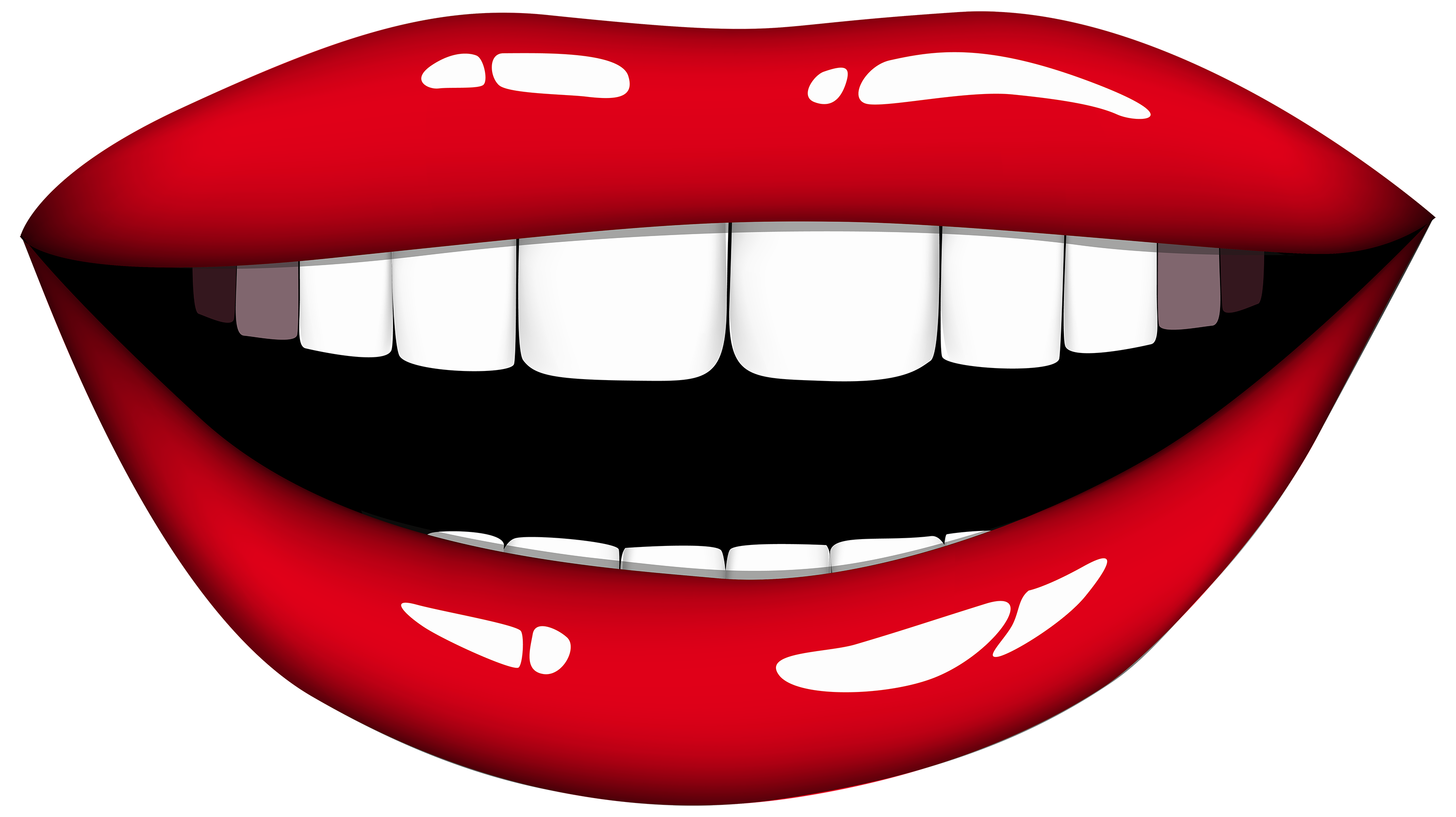 Smiling Red Lips Graphic - High-Quality PNG for Design & Marketing
