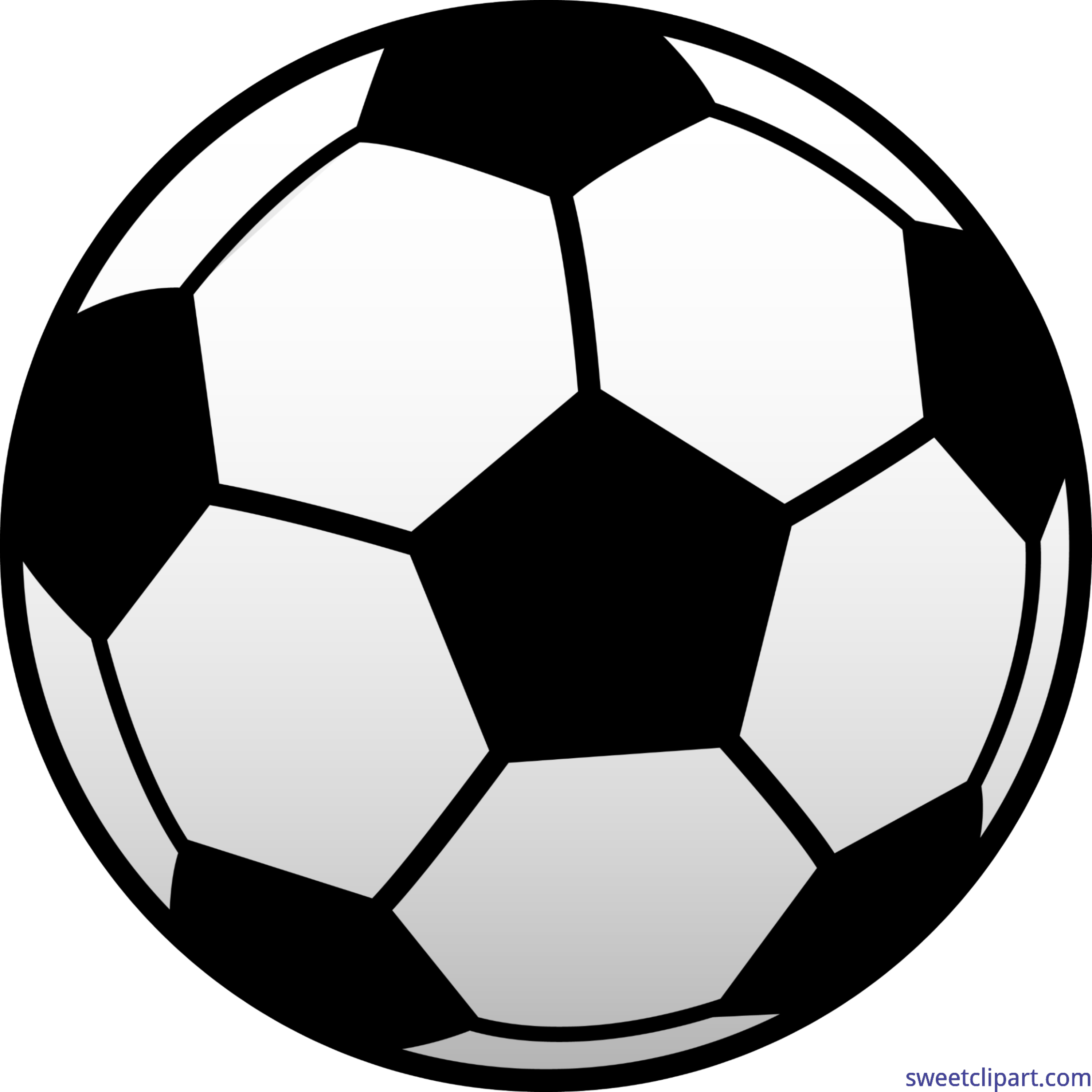 Classic black-and-white soccer ball with pentagon and hexagon pattern, stylized vector illustration.