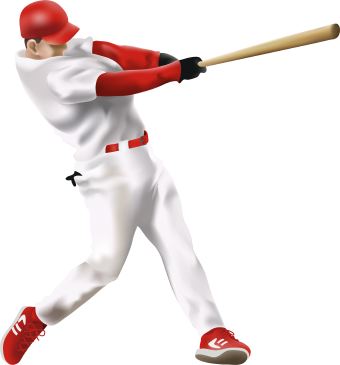 Baseball Player Swinging Bat - High-Quality Sports Illustration