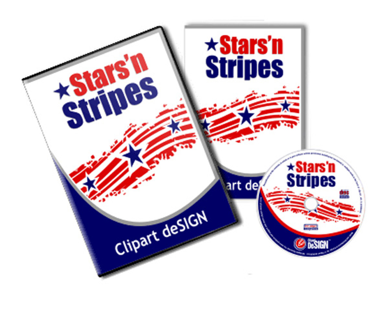 Stars'n Stripes Clipart Collection - Patriotic Design Assets on DVD