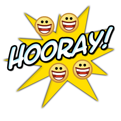 Hooray Celebration Graphic - Free Cheerful Clipart for Web & Print
