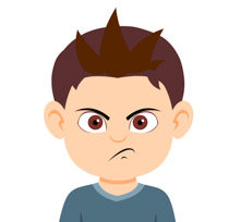 Illustration of an Angry Child - Emotional Expression Clipart
