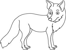 Fox Coloring Page - Free Printable Line Art for Kids & Artists