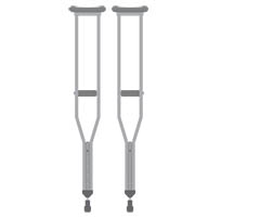 Standard Underarm Crutches - Medical Mobility Aid for Injury Recovery