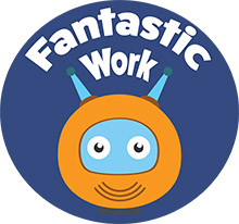 Fantastic Work - Celebrating Achievement with a Friendly Robot Mascot