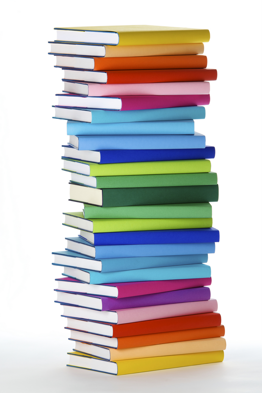 Colorful Book Stack - Visual Representation of Knowledge & Learning