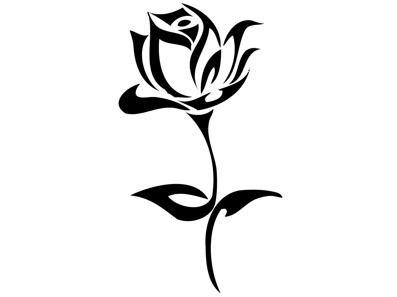 Elegant Silhouette Rose Illustration - Free Vector Art Download