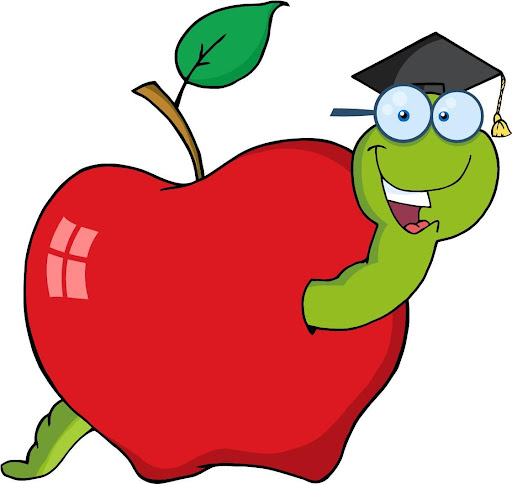 Smart Worm in Apple - Education and Learning Symbol