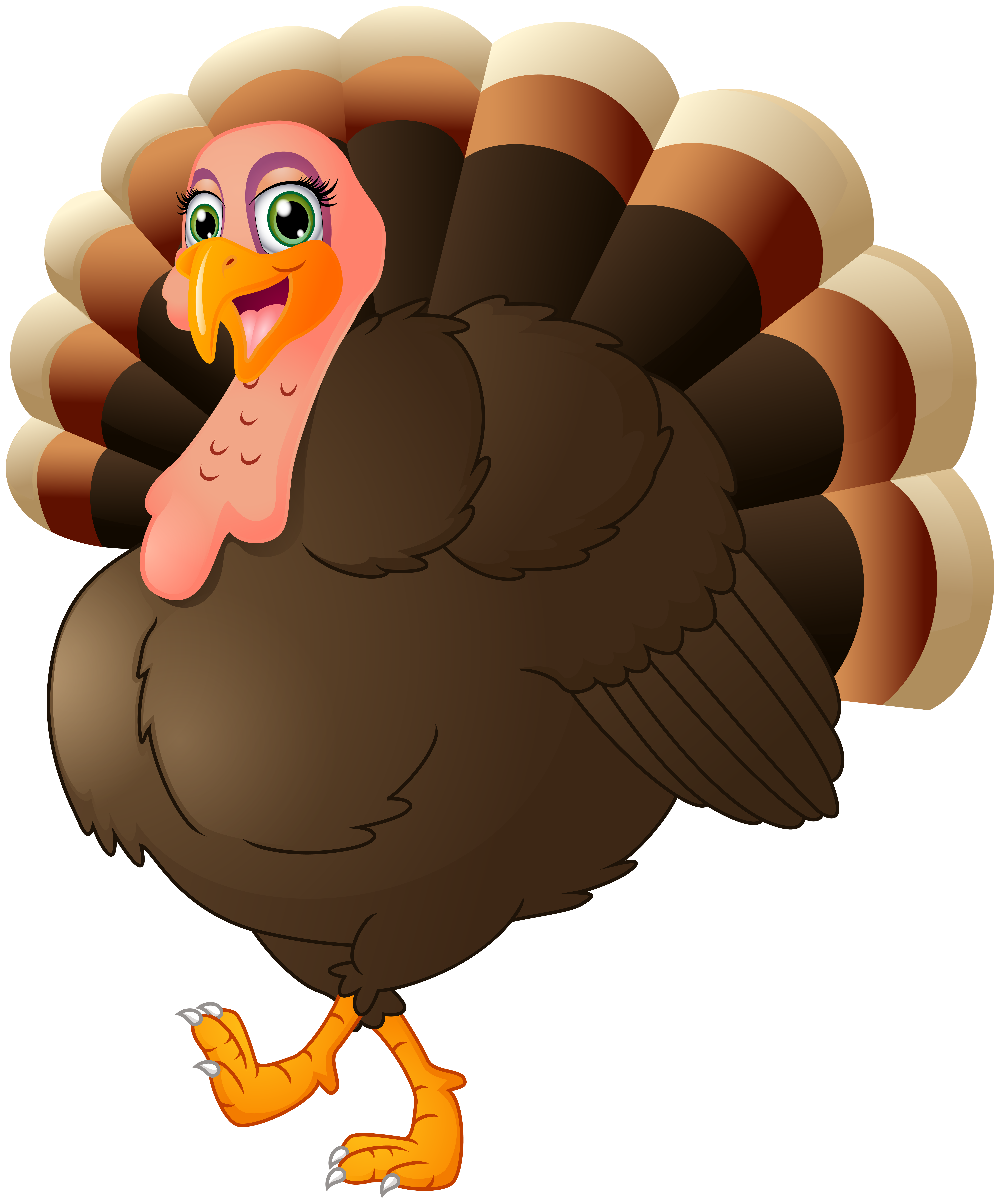 Friendly Cartoon Turkey Illustration for Thanksgiving & Kids' Content