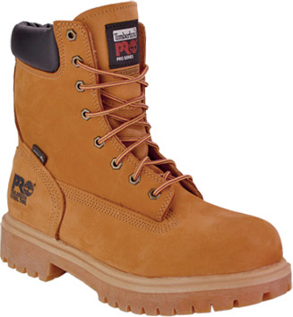 Timberland PRO Series 6-inch work boot in wheat nubuck with steel toe, lace-up design, and rugged outsole.