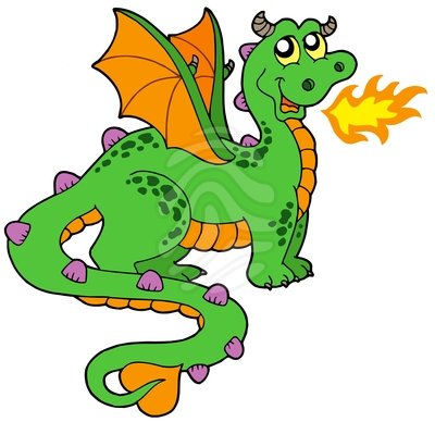 Cute Cartoon Dragon Illustration - Free Clipart for Kids & Creatives