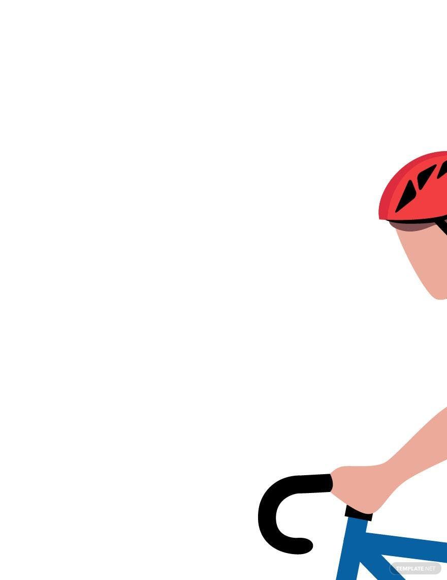 Cyclist wearing red helmet gripping blue bike handlebar, minimalist flat design illustration.