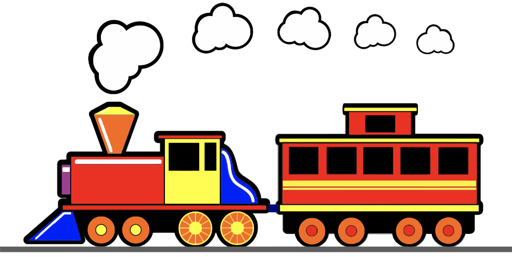 Fun Cartoon Train Illustration for Kids’ Learning & Play