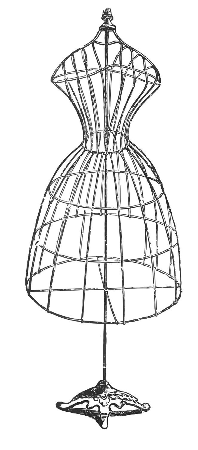 Vintage Wire Dress Form Mannequin - Historical Tailoring Tool