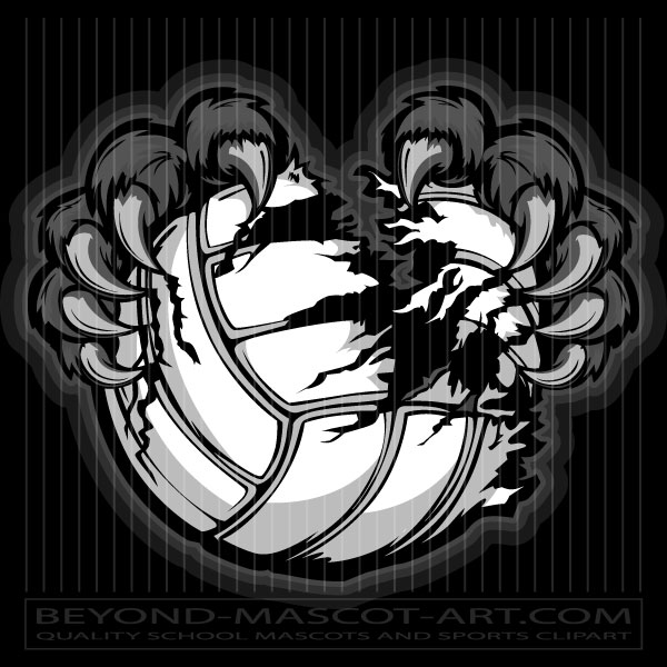 Dynamic Volleyball Mascot Clipart - High-Quality Sports Graphic