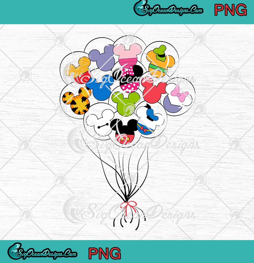 Disney Character Balloons PNG Clipart - Instant Download