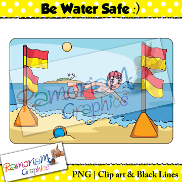 Be Water Safe - Free Educational Clip Art for Beach Safety