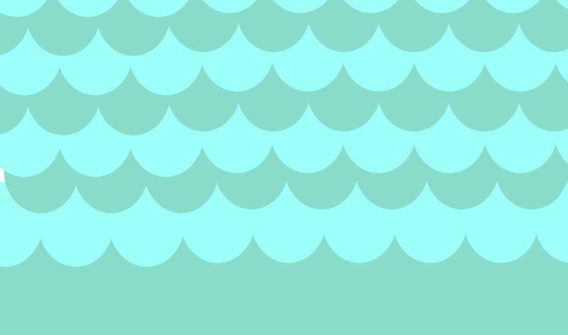 Abstract seamless pattern of overlapping scallop shapes in mint and teal tones, evoking ocean waves or mermaid scales.