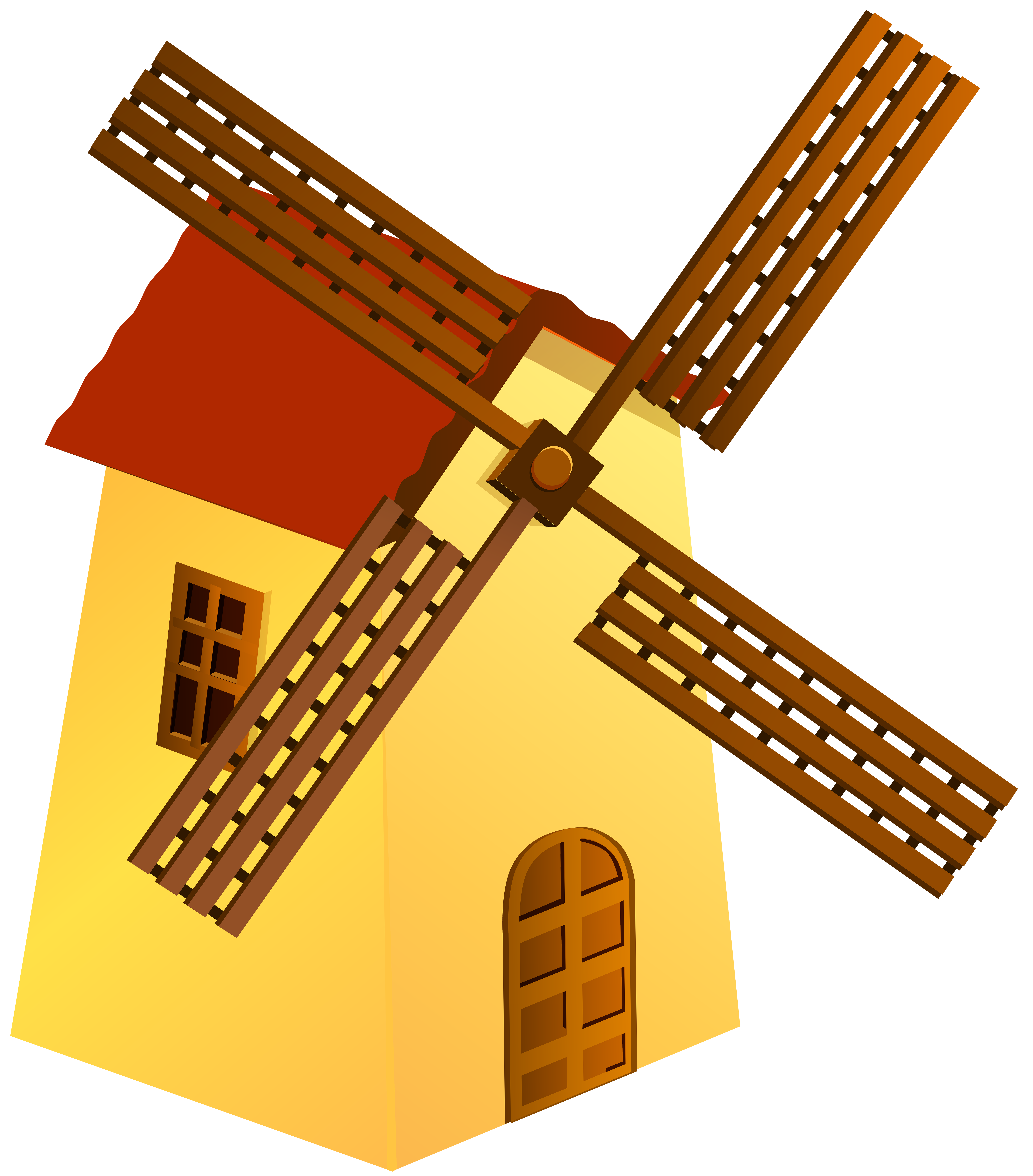 Abstract geometric illustration of wooden ladders, windows, and architectural elements in warm earth tones.