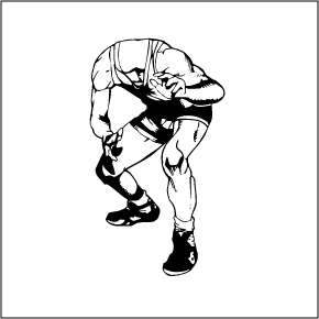 Wrestling Technique Illustration - Takedown Stance & Grip