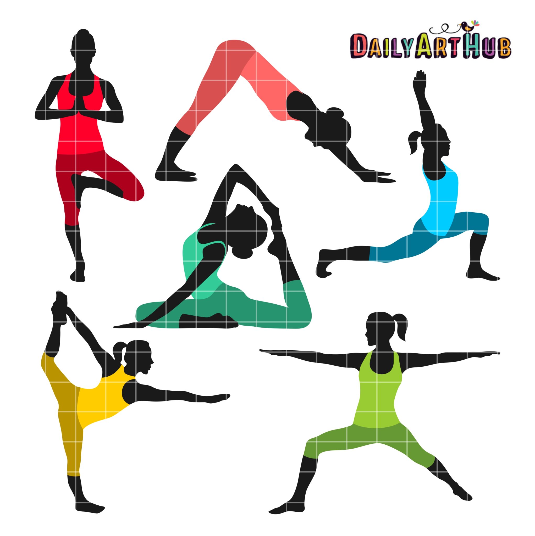 Free Vector  Set of yoga postures