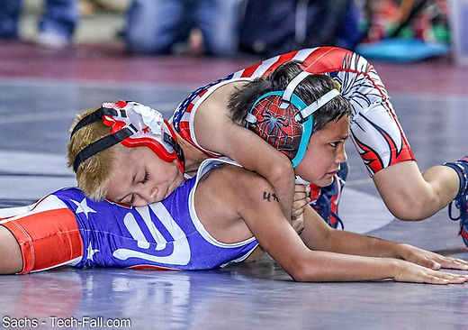 Youth Wrestling Match in Action - Competitive Spirit and Skill