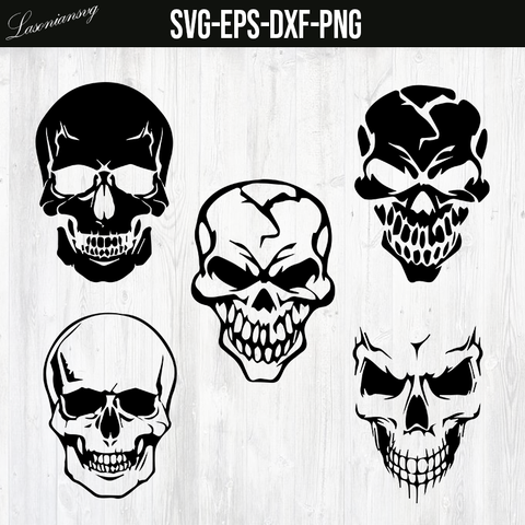 Download Skull Vector Art - SVG, EPS, DXF, PNG Files for Cricut, Silhouette & Print