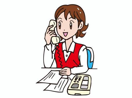 Professional Office Phone Support Illustration