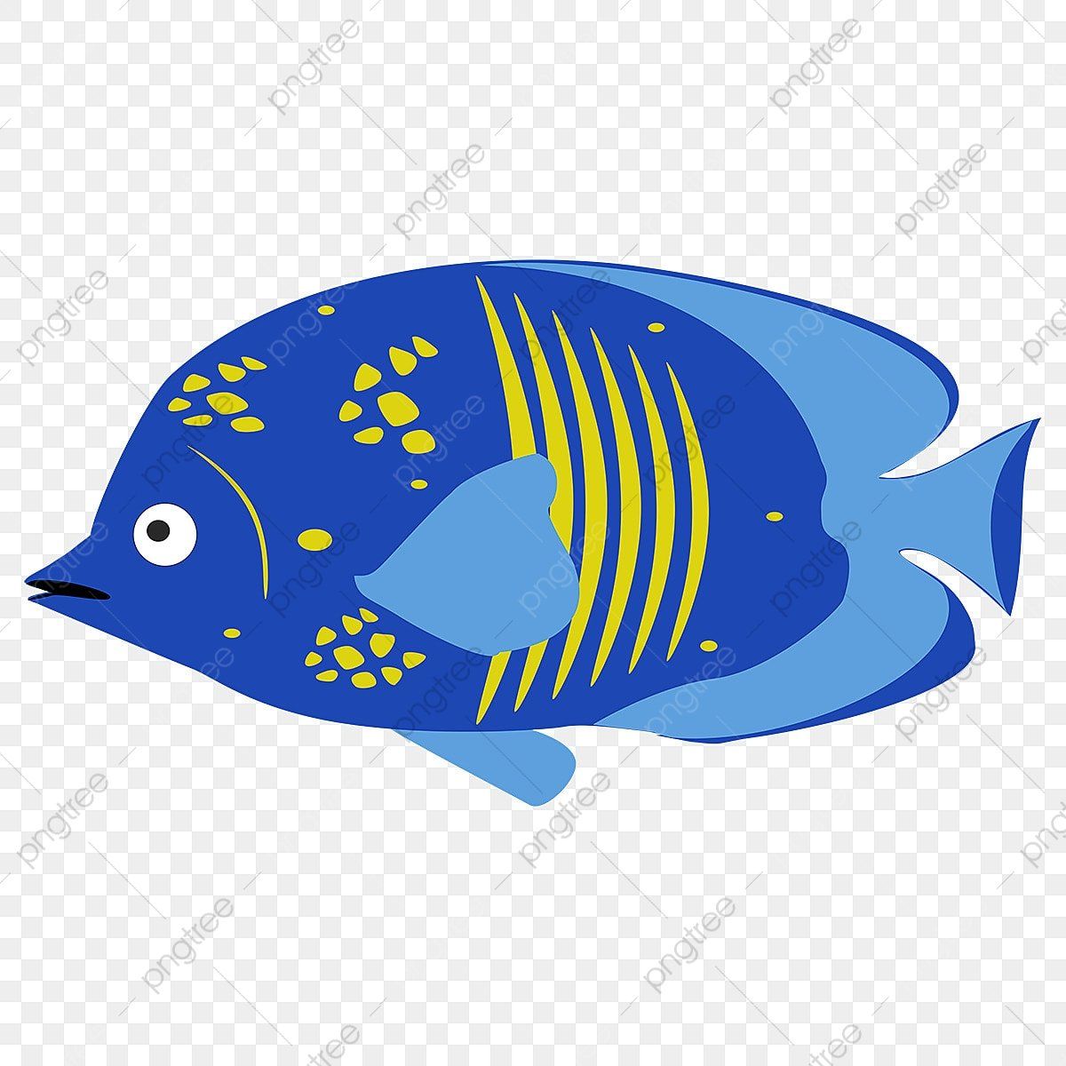 Vibrant Blue Butterflyfish Illustration - Free PNG Download