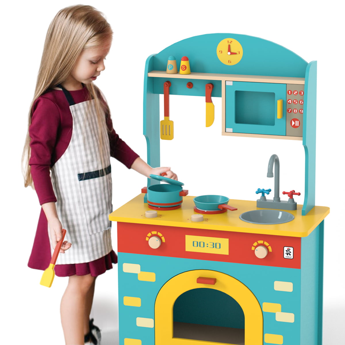 Deejoy Pretend Play Kitchen Toy with Music & Light,Toy Kitchen