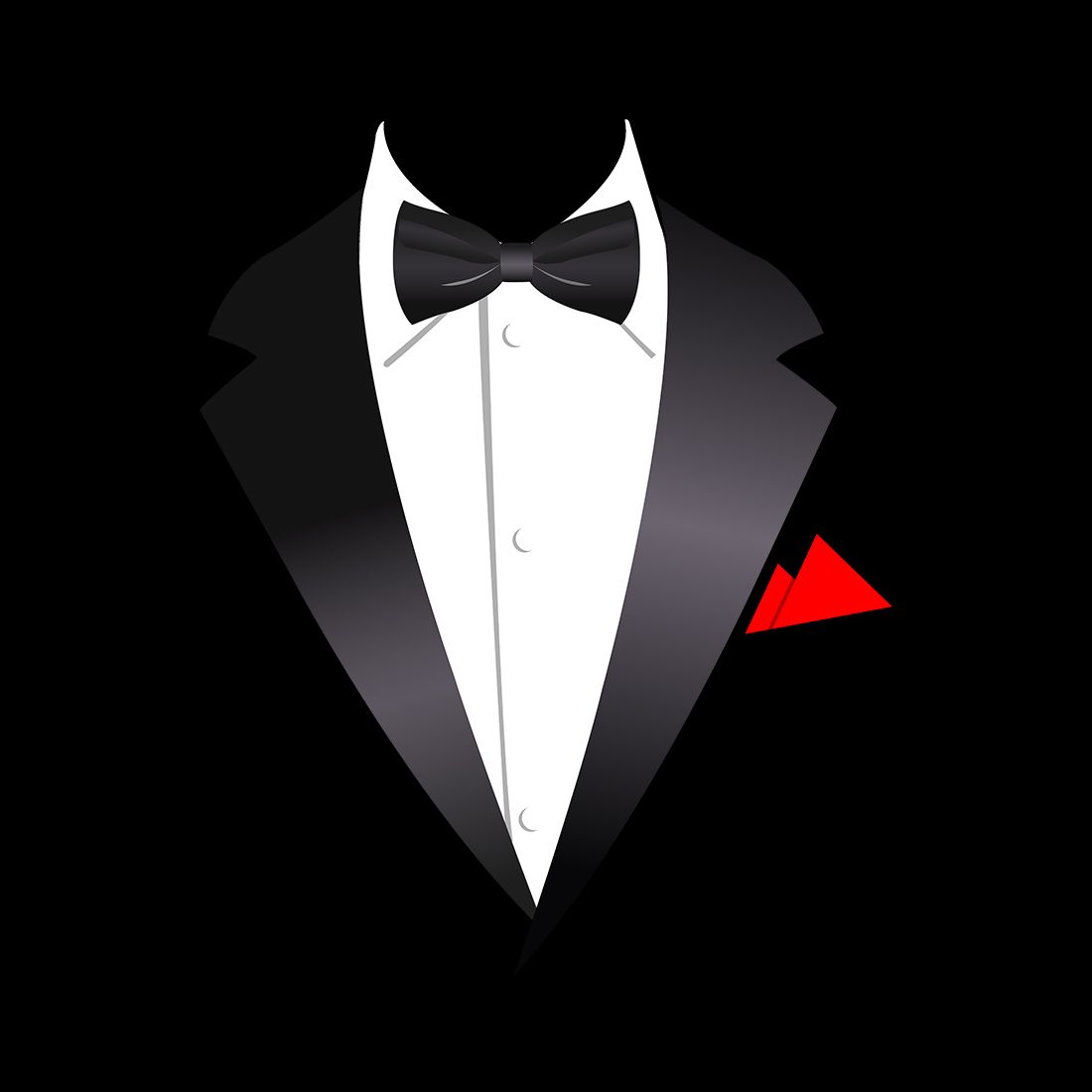 Classic Black Tuxedo with Red Pocket Square - Formal Wear Icon