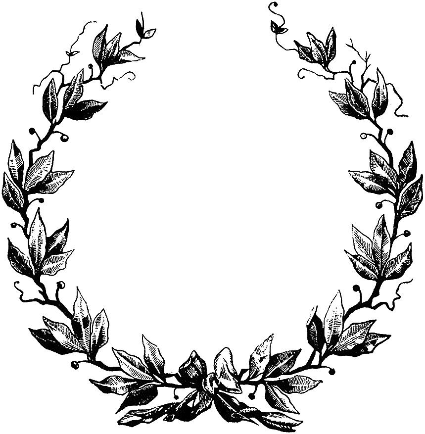 Vintage Leaf Wreath Illustration - Free Clipart for Design & Print