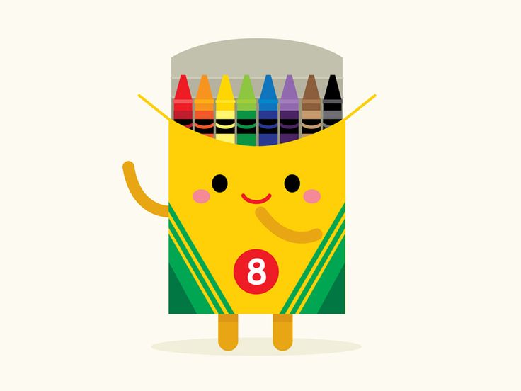 Cute Crayon Clip Art, Kawaii Crayon Clip Art, School Supply Clip Art