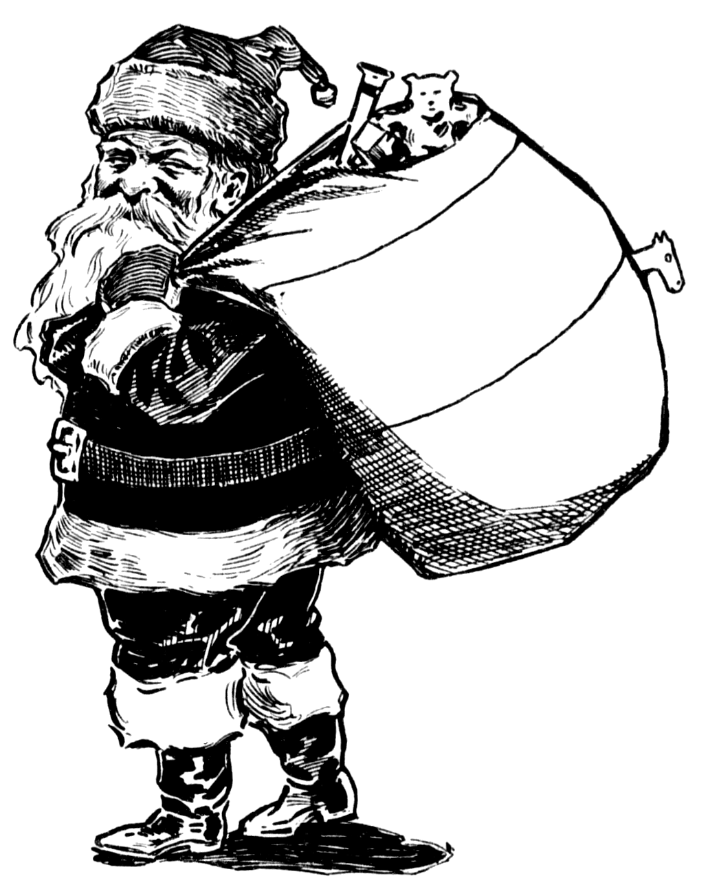 Classic Santa Claus Illustration - Free Public Domain Clipart