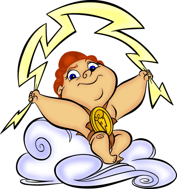 Baby Hercules Cartoon - Mythological Superhero Illustration