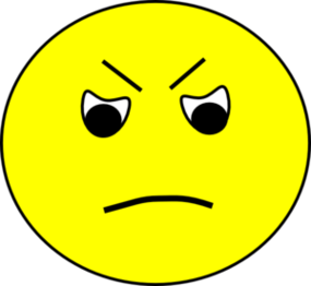 Yellow emoji with furrowed brows, narrowed eyes, and a frowning mouth expressing anger or displeasure.