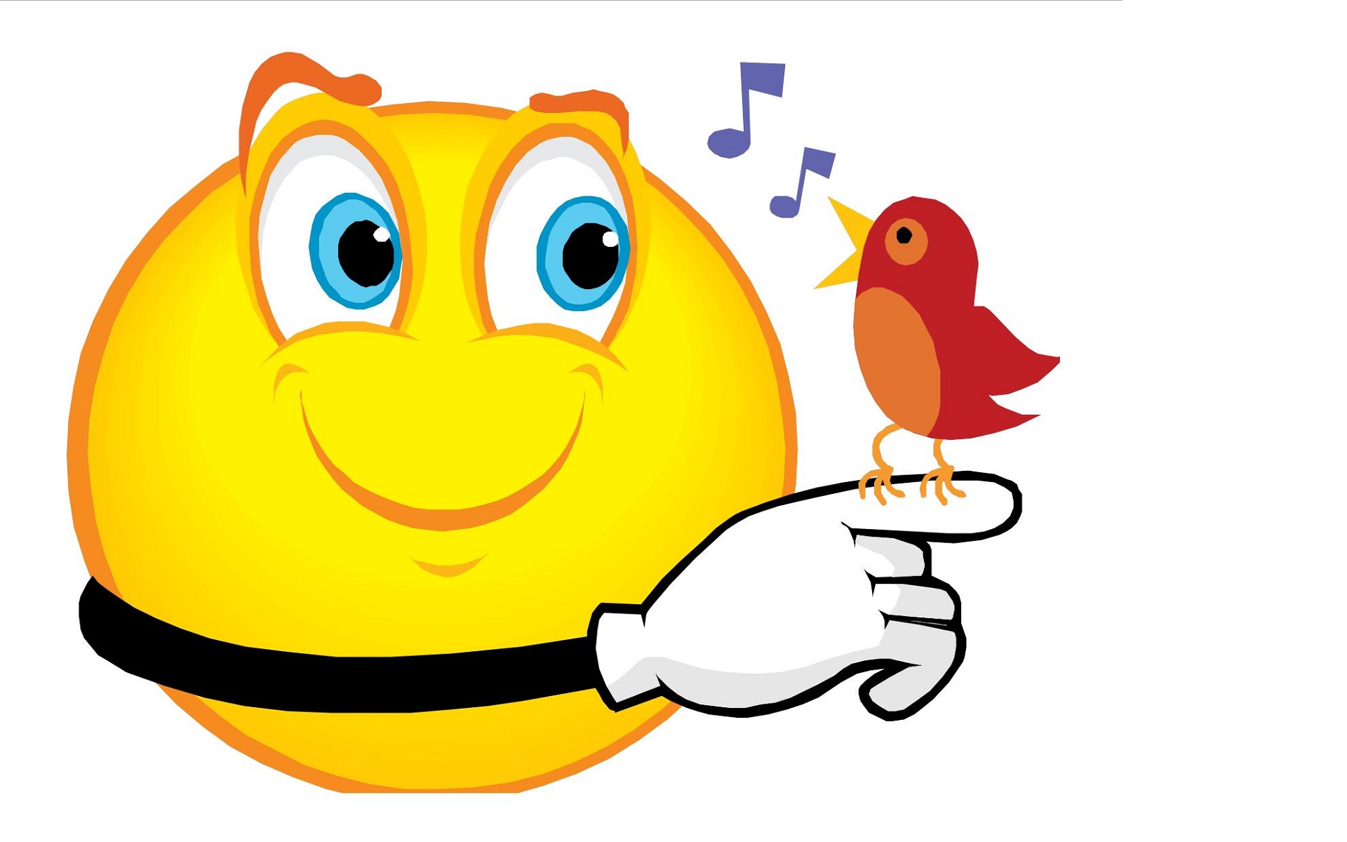 Happy Emoji with Singing Bird - Fun & Friendly Illustration