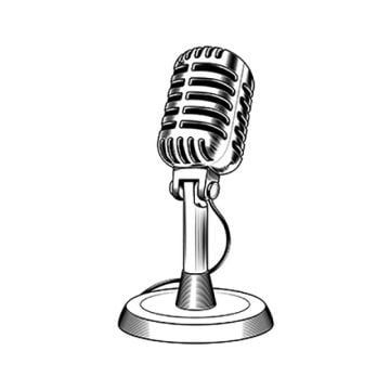 Classic Microphone Illustration for Podcasting, Radio, and Audio Design