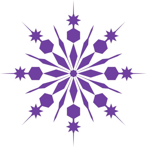 Purple Geometric Snowflake Graphic - Free Vector Illustration