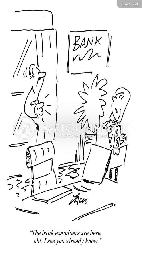 Bank Examiner Cartoon - Humor in Financial Compliance