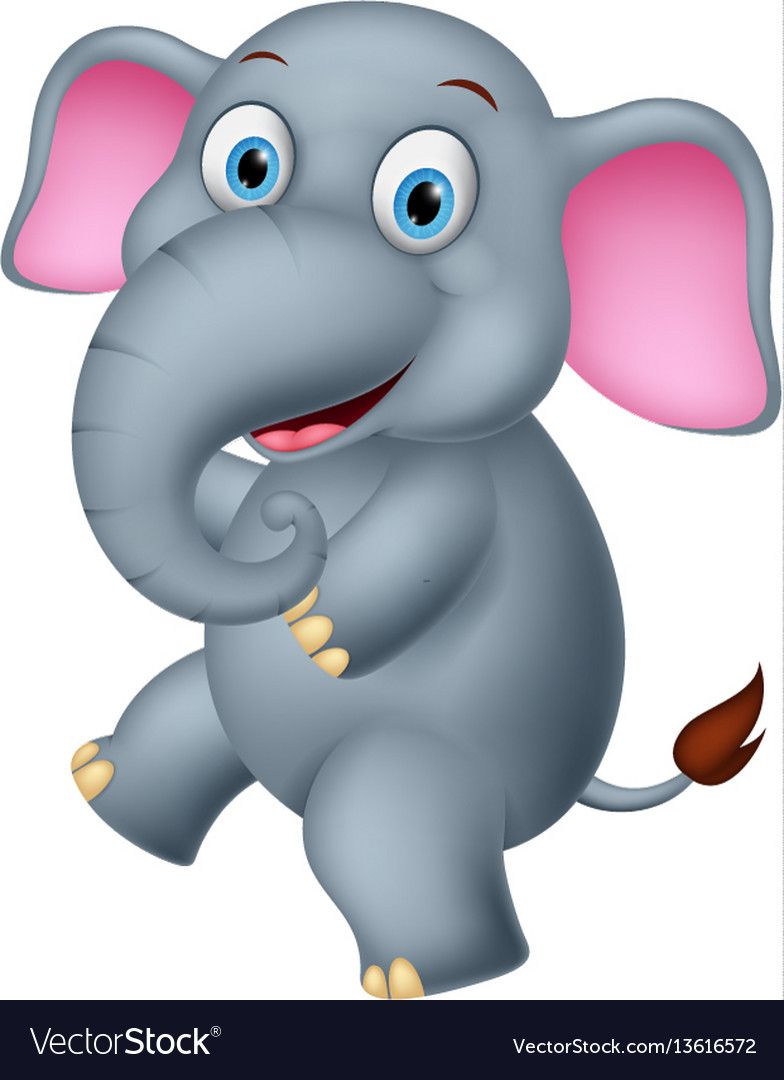 Cute Cartoon Elephant Illustration - Free Vector Download