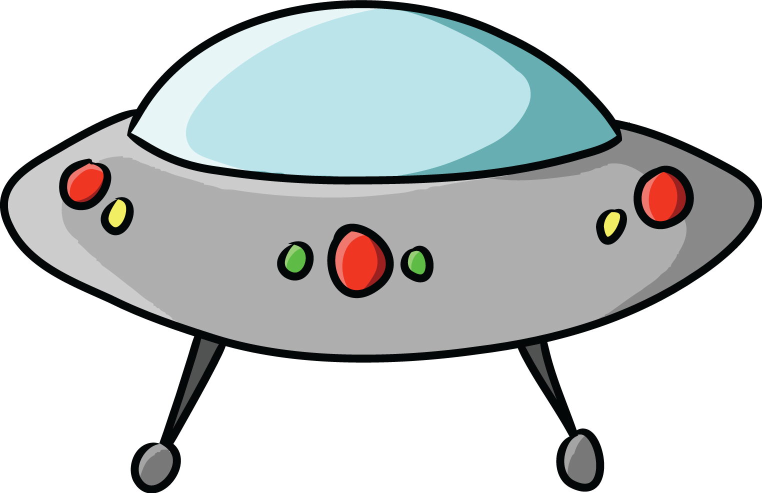 Classic UFO Flying Saucer Illustration - Free Clipart Image