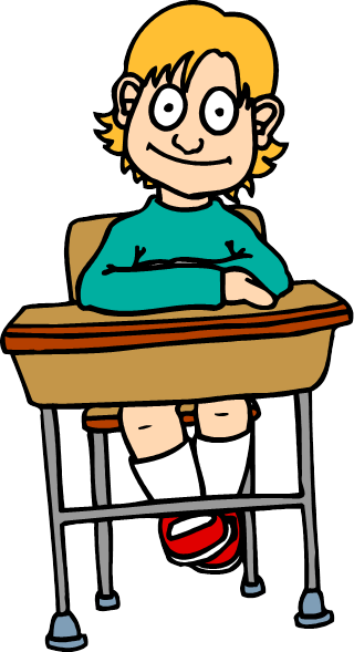 Student at Desk Cartoon Illustration for Education Websites