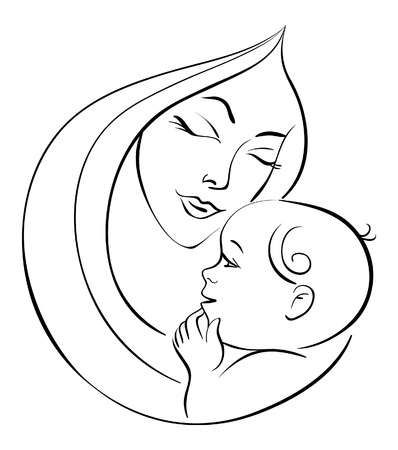 Mother and Child/eps | Mother and child drawing, Mother and child painting,  Mother and baby paintings