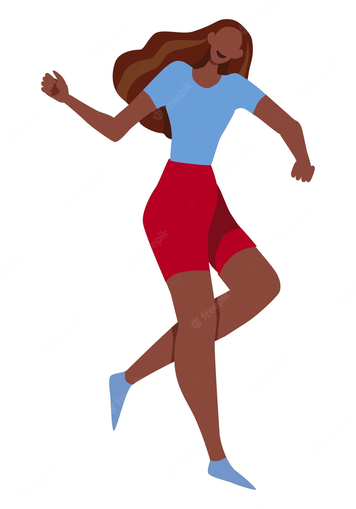 Joyful Running Woman Illustration - Free Vector Art for Fitness & Wellness Sites