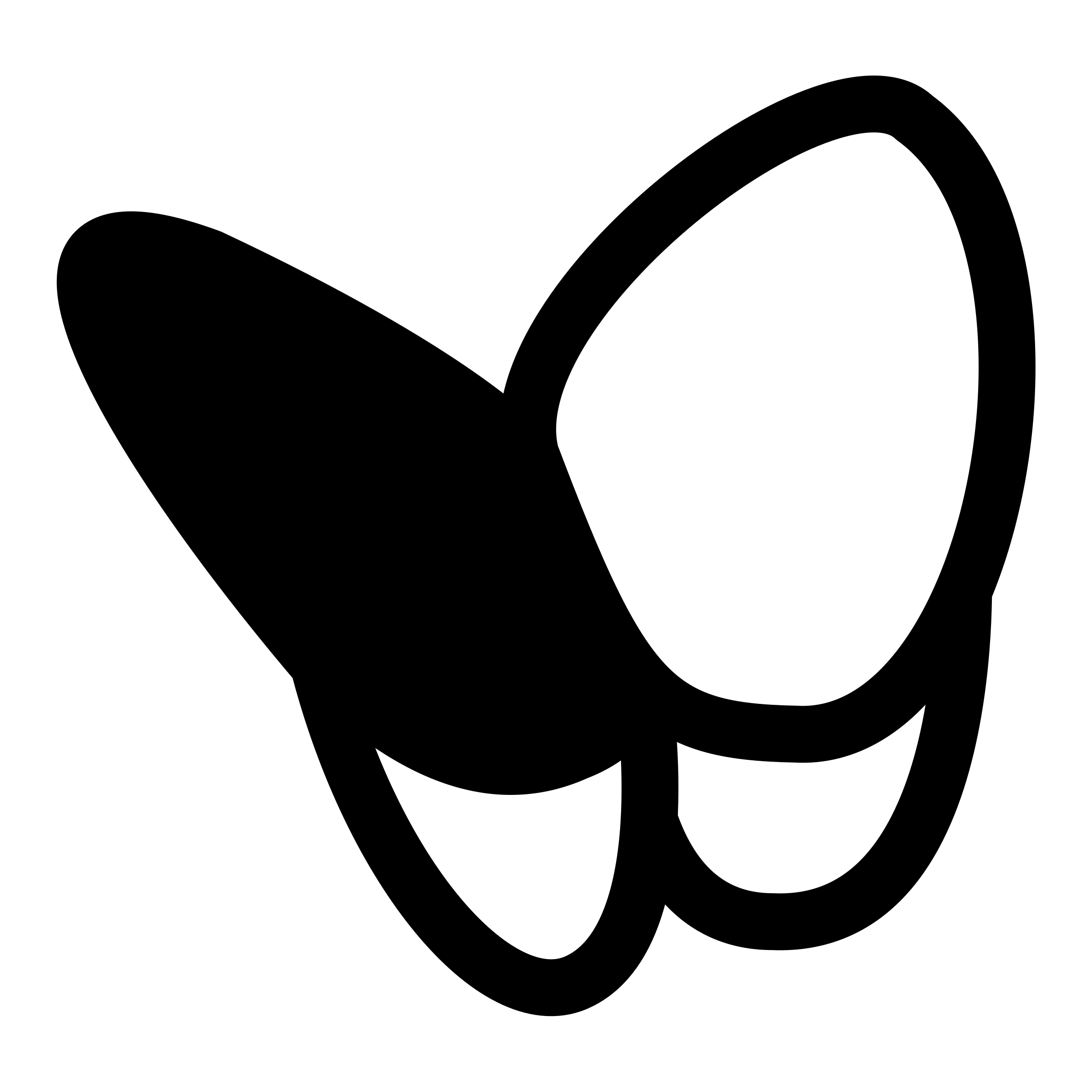 Stylized white butterfly outline on black background, minimalist vector design.