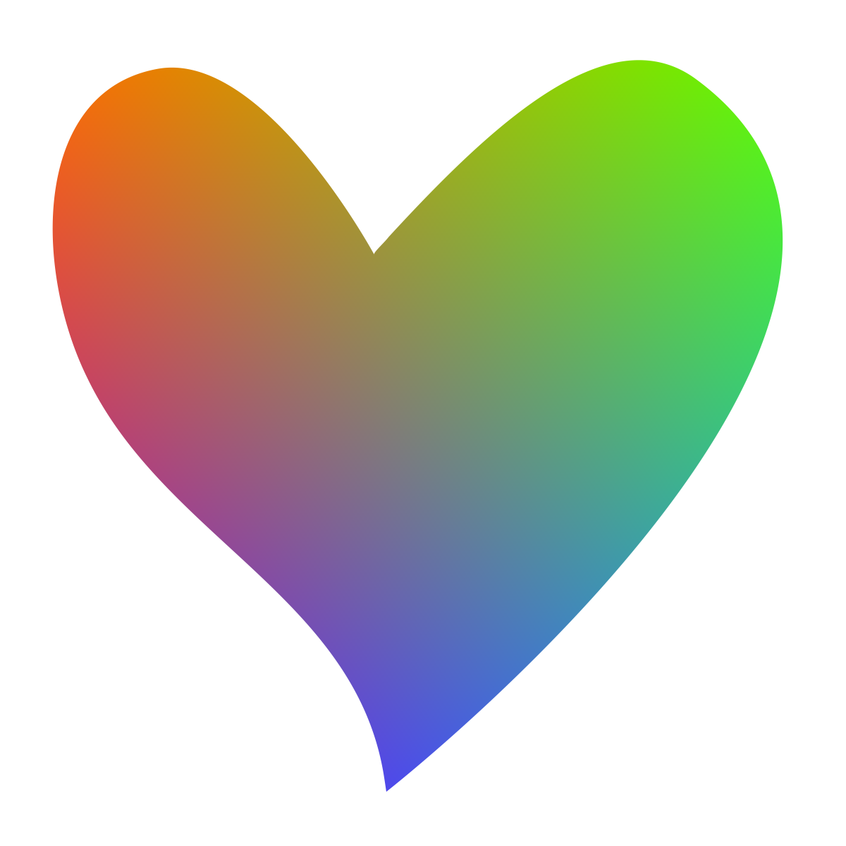 Rainbow gradient heart symbolizing love, diversity, and inclusivity.