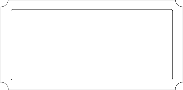 Blank ticket template with rounded corners and perforated edges, ready for customization.