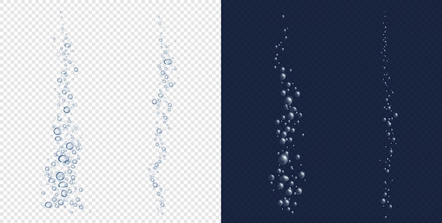 Underwater Bubble Stream PNGs - Transparent & Dark Backgrounds