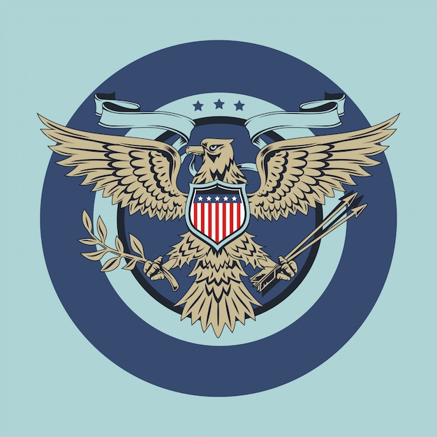 Patriotic Eagle Emblem - U.S. Symbol of Strength and Unity